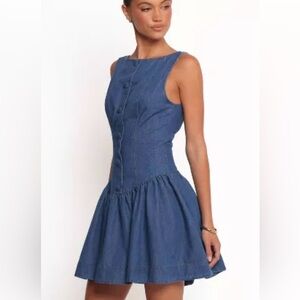 NEW Mable Petal & Pup Denim “Tiziana” denim Mimi dress SZ MED MSRP $119 Flirty